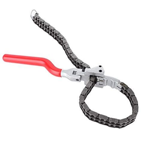 Llave para filtro de aceite Deror, tipo cadena, mango largo de 13,8 pulgadas, herramienta ergonómica para reparación de automóviles.