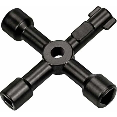 Llave para medidor eléctrico UlisemElectric, llave para caja eléctrica, llaves para caja eléctrica, llave multiusos de 4 vías para caja eléctrica, llave triangular en negro, gabinete de control eléctr
