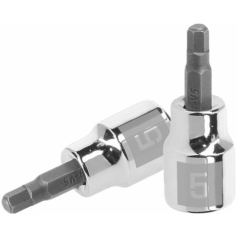 Llave punta hexagonal Allen, cuadro 3/8" - 5 mm