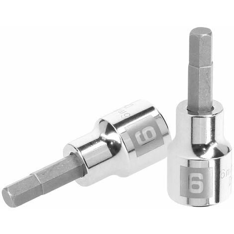 Llave punta hexagonal Allen, cuadro 3/8" - 6 mm