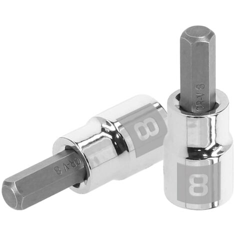 Llave punta hexagonal Allen, cuadro 3/8" - 8 mm