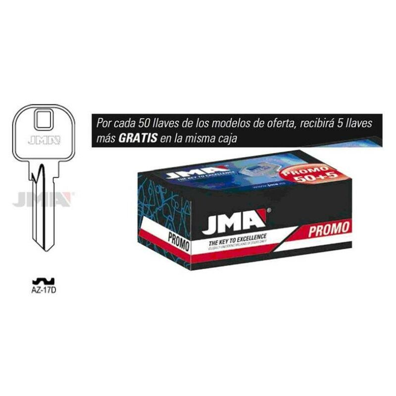 

llaves jma prom. 50 llaves+5 gratis acero tipo a mod az-17d (caja 50 unidades) - Mibricotienda