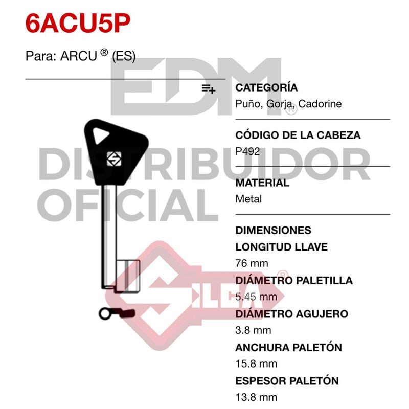 Silca - E3/12724 llave gorja C6ACU5P