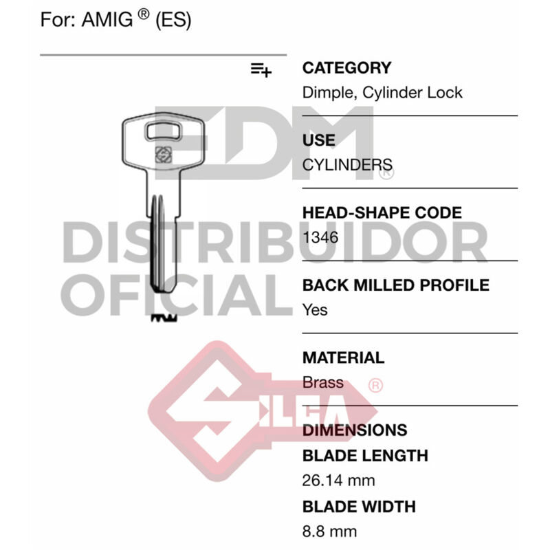 

Llave Silca Laton Amg2R
