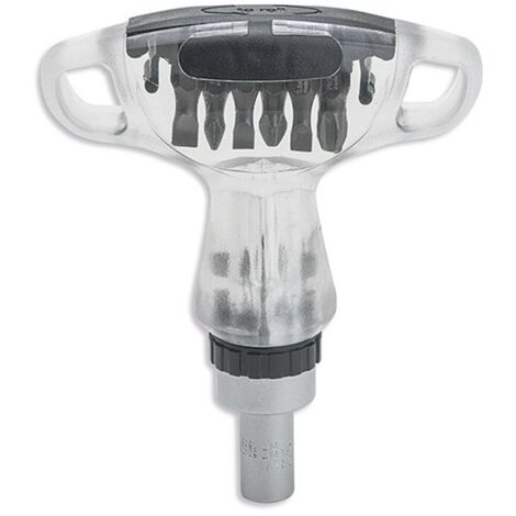 Llave T de carraca hexagonal 1/4" con almacén de puntas  DOGHER 343-008