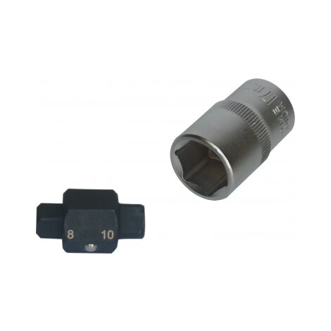 Llave Tapón de Cárter 8-10 mm Cuadrada, Herramienta compatible para Coches Citroën, Peugeot y Volvo