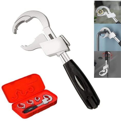 Llave universal ajustable de doble extremo, llave ajustable multifuncional, adecuada para desmontar, reparar tuberías de agua domésticas y otros usos.
