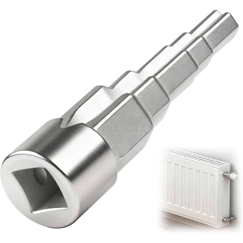 Llave universal escalonada para radiadores, para instalaciones de plomería, de 5 pasos con dado cuadrado de 1/2