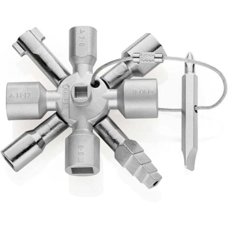 Llave universal para armarios de control, todos los sistemas de cierre habituales, 10 perfiles, llave universal