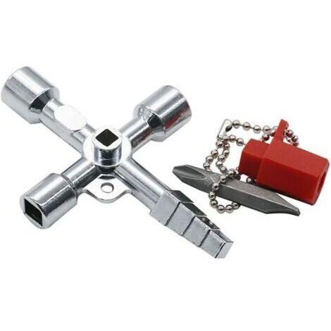 Llave universal para armarios eléctricos, trenes y ascensores – triangular y cuadrada – herramienta manual