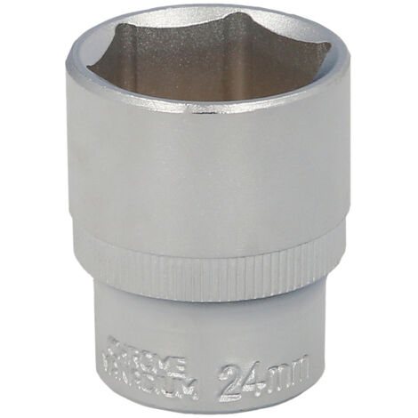llave vaso 1/2 hexagonal 24 mm. perfil de 6 caras. acero cromo vanadio, aristas redondas