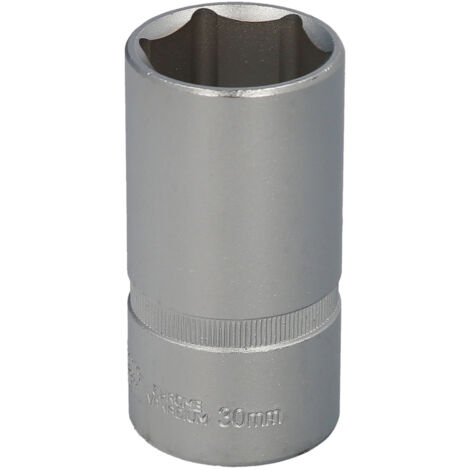 Llave Vaso 1/2" Hexagonal Larga 30 mm. Perfil de 6 caras