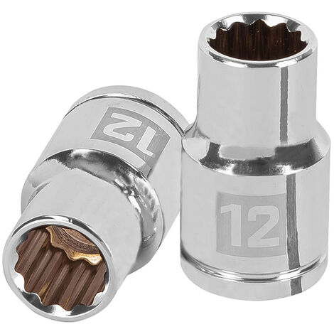 Llave vaso bihexagonal, cuadro 1/2" - 12 mm