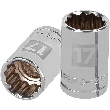 Llave vaso bihexagonal, cuadro 1/2" - 17 mm