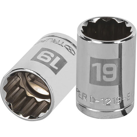 Llave vaso bihexagonal, cuadro 1/2" - 19 mm
