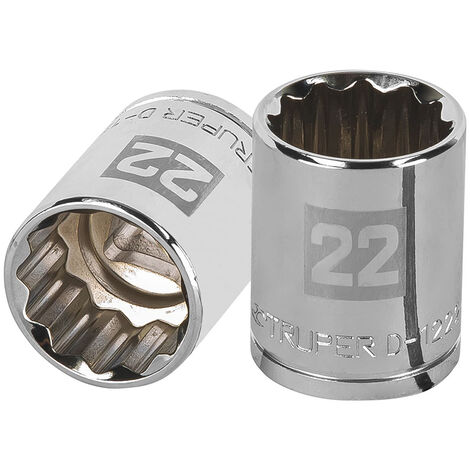 Llave vaso bihexagonal, cuadro 1/2" - 22 mm