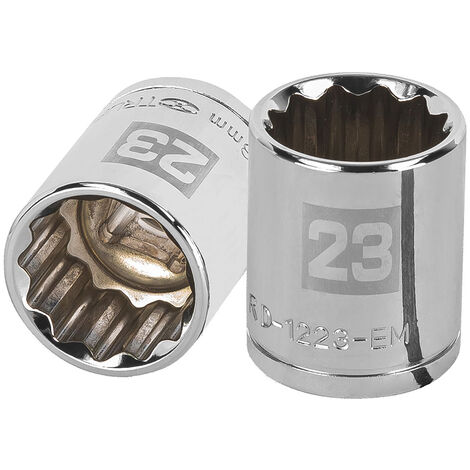 Llave vaso bihexagonal, cuadro 1/2" - 23 mm