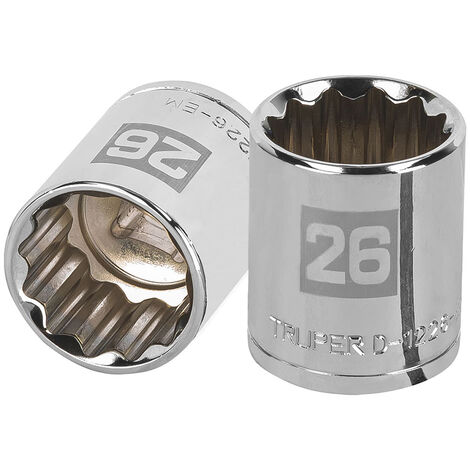 Llave vaso bihexagonal, cuadro 1/2" - 26 mm
