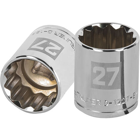 Llave vaso bihexagonal, cuadro 1/2" - 27 mm