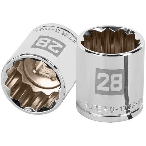Llave vaso bihexagonal, cuadro 1/2" - 28 mm