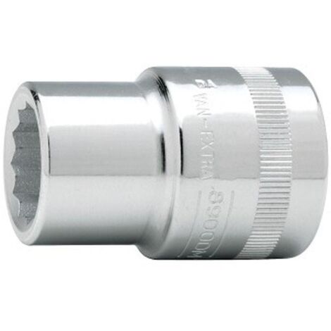 llave vaso cuadradillo 3/4'' boca bihexagonal serie corta metrica m-33