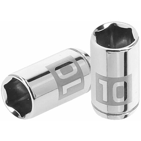 Llave vaso hexagonal, cuadro 1/4" - 10 mm