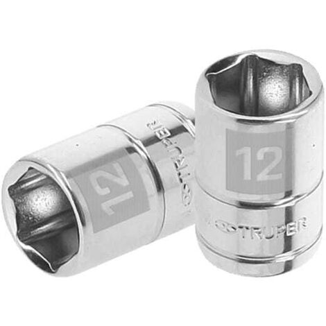 Llave vaso hexagonal, cuadro 1/4" - 12 mm