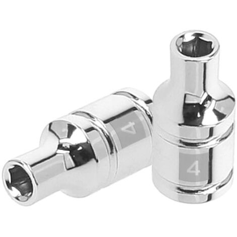 Llave vaso hexagonal, cuadro 1/4" - 4 mm