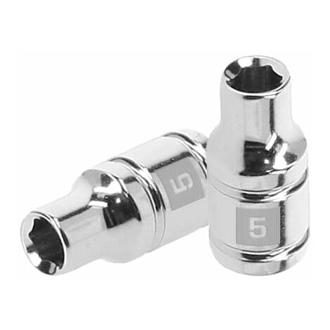 Llave vaso hexagonal, cuadro 1/4" - 5 mm