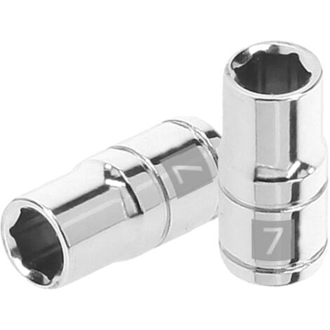 Llave vaso hexagonal, cuadro 1/4" - 7 mm