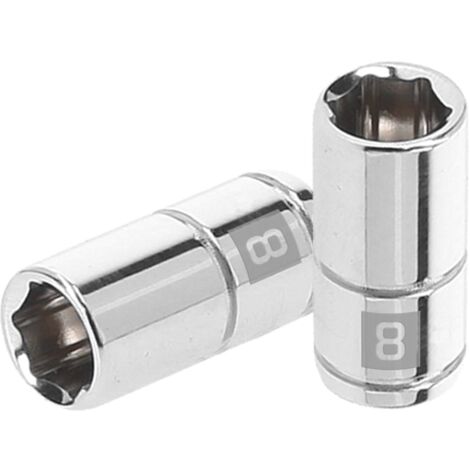 Llave vaso hexagonal, cuadro 1/4" - 8 mm