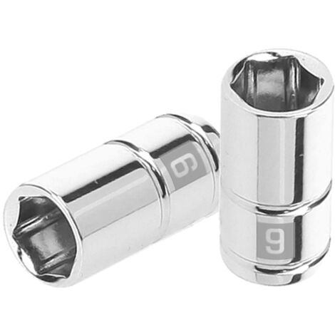 Llave vaso hexagonal, cuadro 1/4" - 9 mm