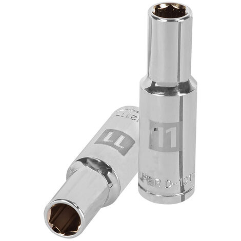 Llave vaso hexagonal larga, cuadro 1/2" - 11 mm