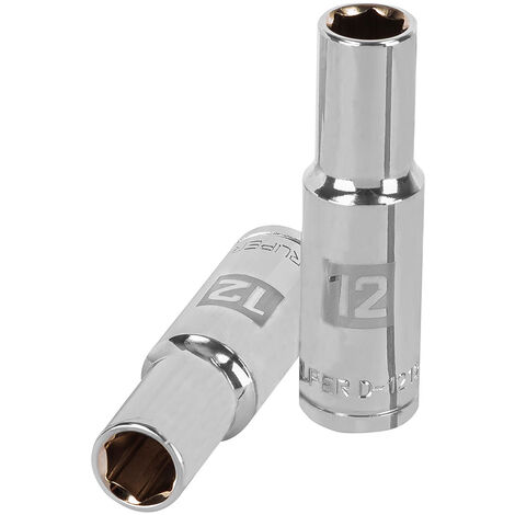 Llave vaso hexagonal larga, cuadro 1/2" - 12 mm