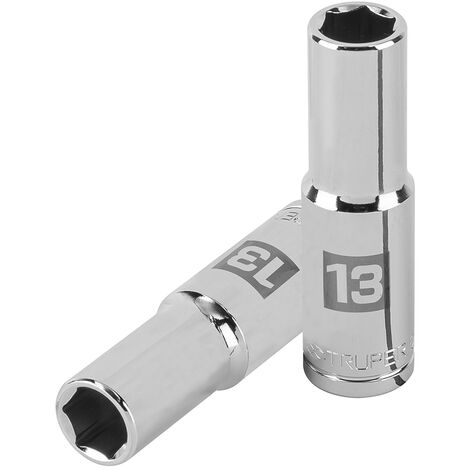 Llave vaso hexagonal larga, cuadro 1/2" - 13 mm
