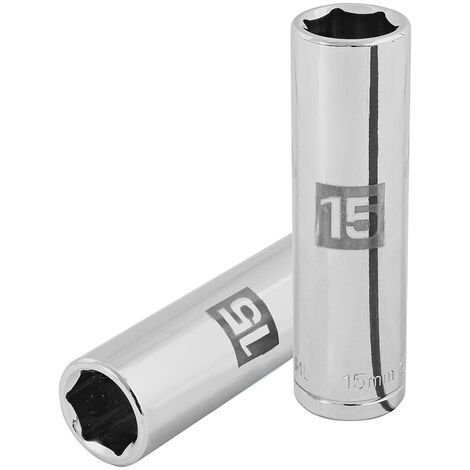 Llave vaso hexagonal larga, cuadro 1/2" - 15 mm