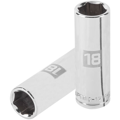 Llave vaso hexagonal larga, cuadro 1/2" - 18 mm