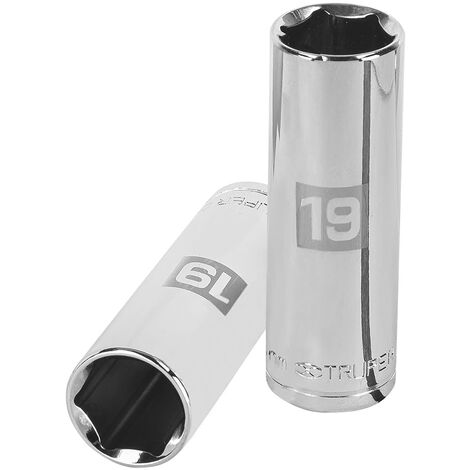 Llave vaso hexagonal larga, cuadro 1/2" - 19 mm