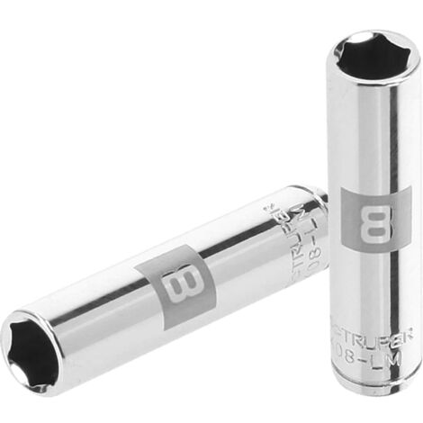 Llave vaso hexagonal larga, cuadro 1/4" - 8 mm