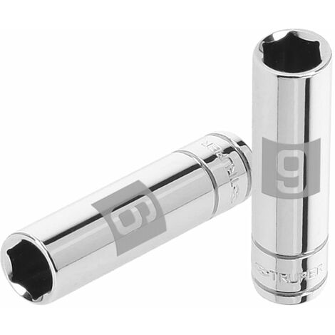 Llave vaso hexagonal larga, cuadro 1/4" - 9 mm