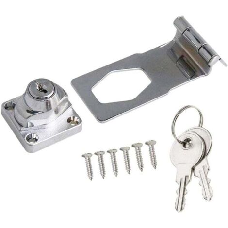 Llave ZVD de 2,5 pulgadas con candado y cerradura, cerradura metálica para puertas, armarios y cajones (plateada)
