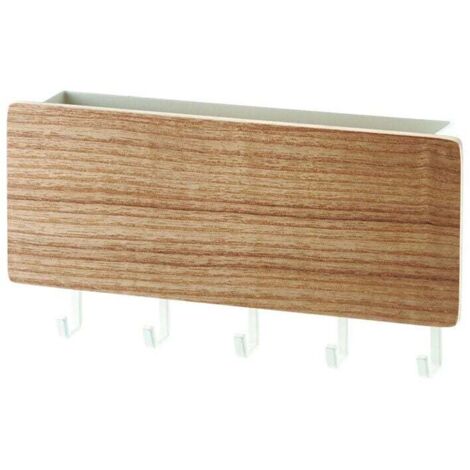 Llavero de pared KZQ de plástico con 5 ganchos para llaves o correas para montaje en pared, para apartamento, entrada y oficina.