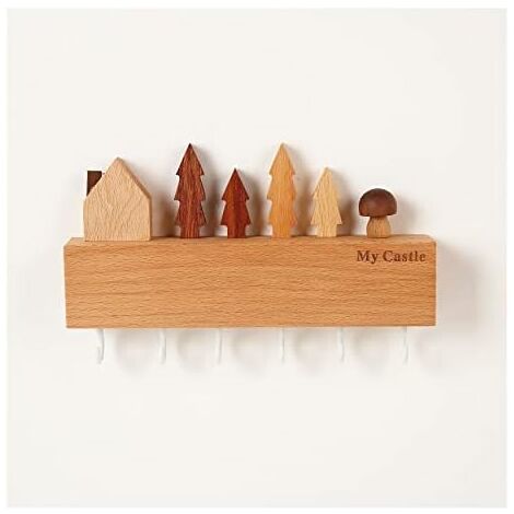 LLavero de regalo, 1 Juego de gancho de pared de árbol de Navidad de madera, soporte de almacenamiento para colgar en el porche de casa, decoración de pasillo, bolsa, abrigo, sombrero, llavero portáti