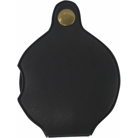 Llavero plegable de piel con lupa, 15 cm, aumento de 15x, transparente, ideal para la lectura para personas mayores y niños. Color: negro.