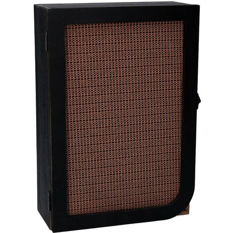 Llavero puerta madera negra rectangular con 3 ganchos cm20x9,5x29