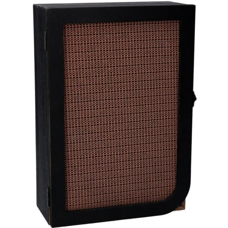 Llavero puerta madera negra rectangular con 3 ganchos cm20x9,5x29