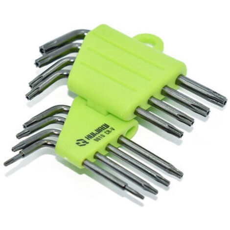 Llaves acodadas, juego de 8 llaves Allen, destornilladores estrella T5 T6 T7 T8 T9 T10 T15 T20, juegos de llaves para herramientas manuales, llaves hexagonales, color plata, Fonepro