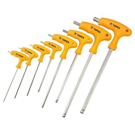 Llaves Allen tipo T Topex, 8 piezas, 2-10 mm - Juego de bricolaje