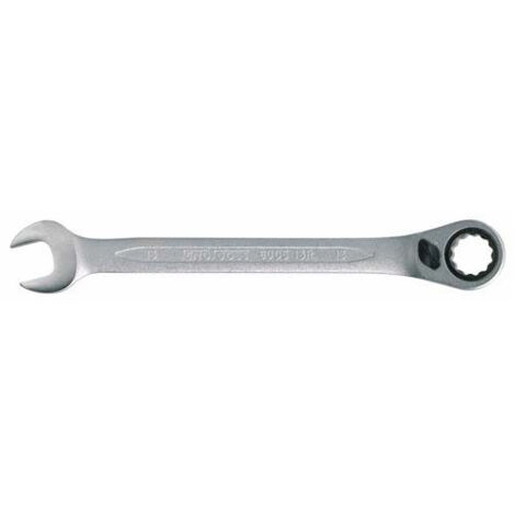 Llaves Combinadas con Carraca Reversible – Bihexagonales, Inclinación 15°, Mismo Tamaño en Ambos Extremos, Cromo Vanadio Mate                 Tamaño 8 mm D1 17.0 mm D2 17.0 mm 140 mm