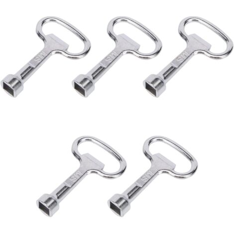 llaves de purga cuadradas de 8 mm para caja de radiador de medidor de agua y gas, aleación de zinc y plata.